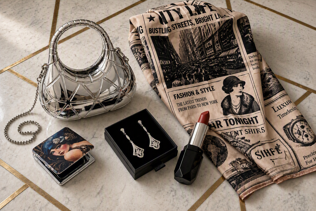 Close-up of black geometric lipstick and matching cap in the New York Gift Box